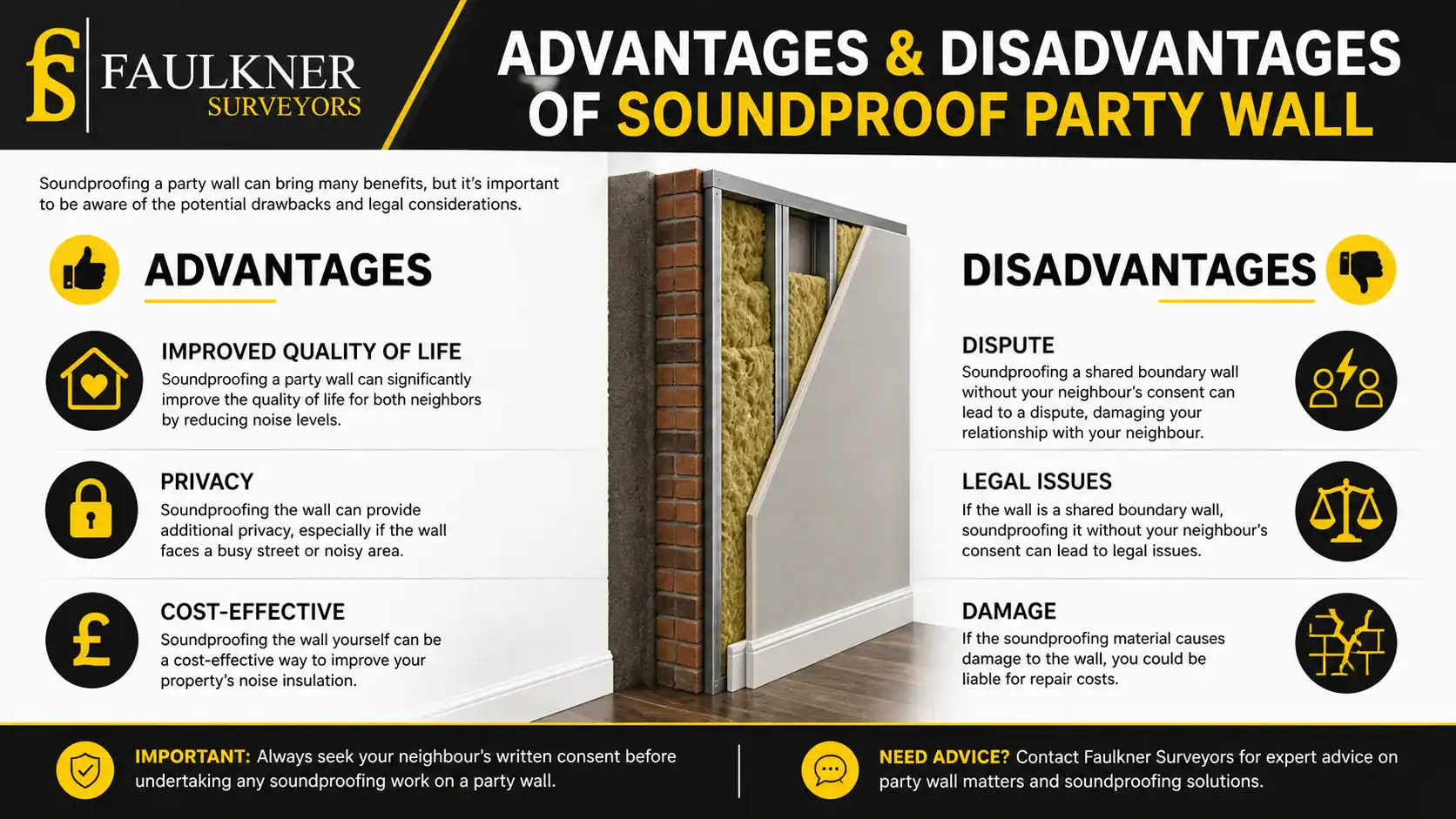 Can you soundproof a Party wall? 2 Advantages and Disadvantages of Soundproof Party Wall Maidstone