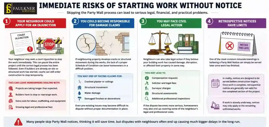 What Happens If You Start Work Without a Party Wall Notice? 1 Immediate Risks of Starting Work Without Party Wall Notice Maidstone