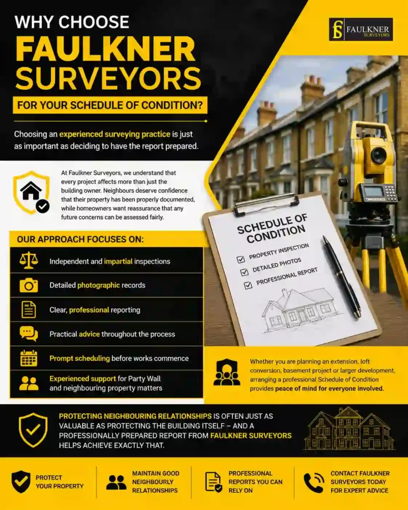 Schedule of Condition: What It Is and Why It Protects Both Neighbours 3 Why Choose Faulkner Surveyors for Your Schedule of Condition Maidstone?